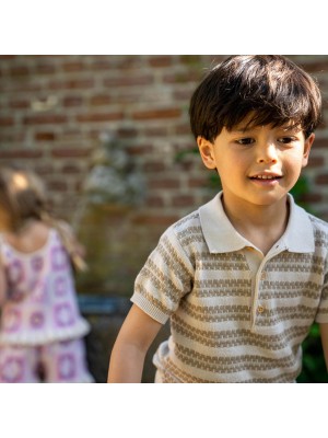 Koko Noko Ki Polo ss taupe | Freewear Ki Polo ss - www.freewear.nl - Freewear