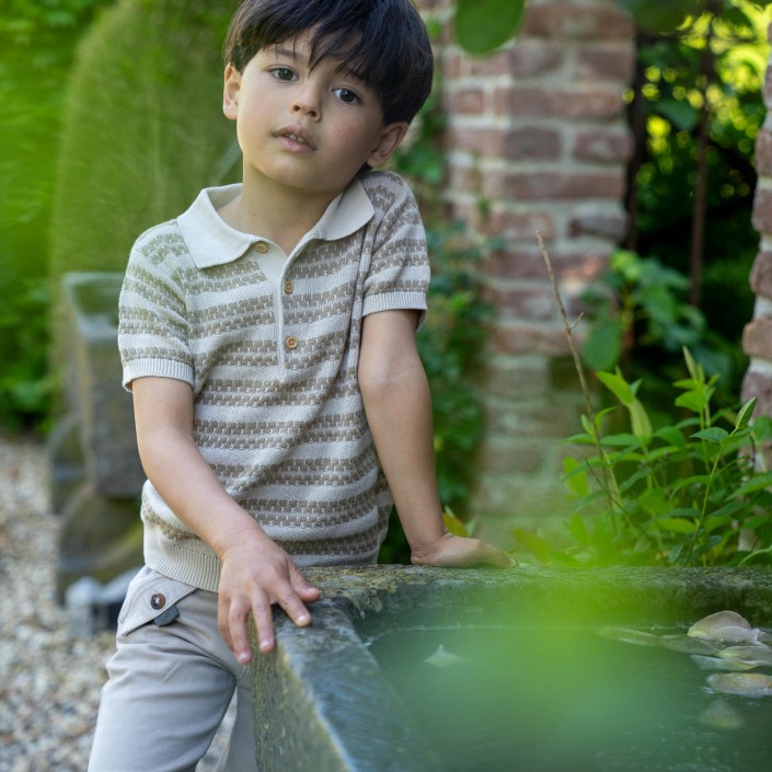 Koko Noko Ki Polo ss taupe | Freewear Ki Polo ss - www.freewear.nl - Freewear