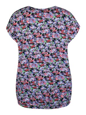 Ze-Ze T-shirt Kaela print blauw | Freewear T-shirt Kaela print - www.freewear.nl - Freewear