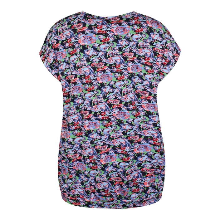Ze-Ze T-shirt Kaela print blauw | Freewear T-shirt Kaela print - www.freewear.nl - Freewear