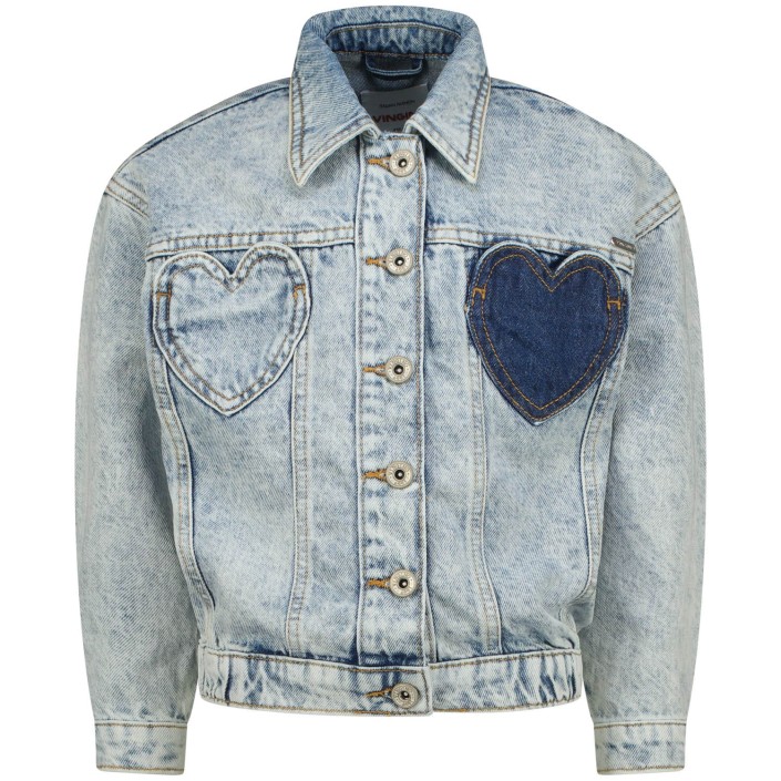 Vingino Ki Tori Heart jeans jack light bleach | Freewear Ki Tori Heart jeans jack - www.freewear.nl - Freewear