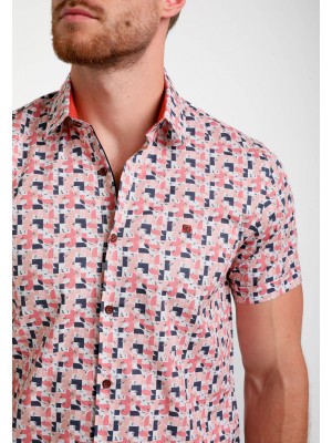 Multi Brands Overhemd ss print light coral | Freewear Overhemd ss print - www.freewear.nl - Freewear