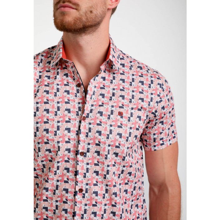 Multi Brands Overhemd ss print light coral | Freewear Overhemd ss print - www.freewear.nl - Freewear