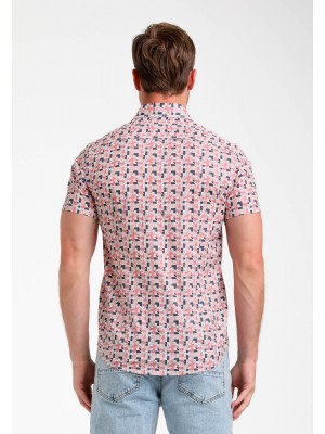 Multi Brands Overhemd ss print light coral | Freewear Overhemd ss print - www.freewear.nl - Freewear