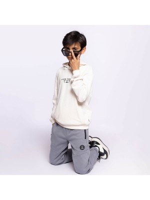 No Way Monday Ki Sweater with hood off white | Freewear Ki Sweater with hood - www.freewear.nl - Freewear