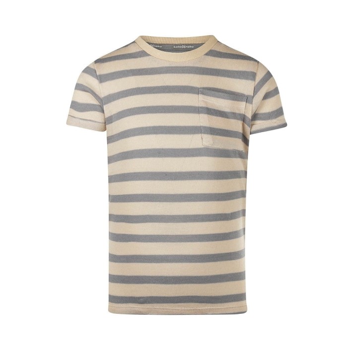 Koko Noko Ki T-shirt ss streep off white | Freewear Ki T-shirt ss streep - www.freewear.nl - Freewear