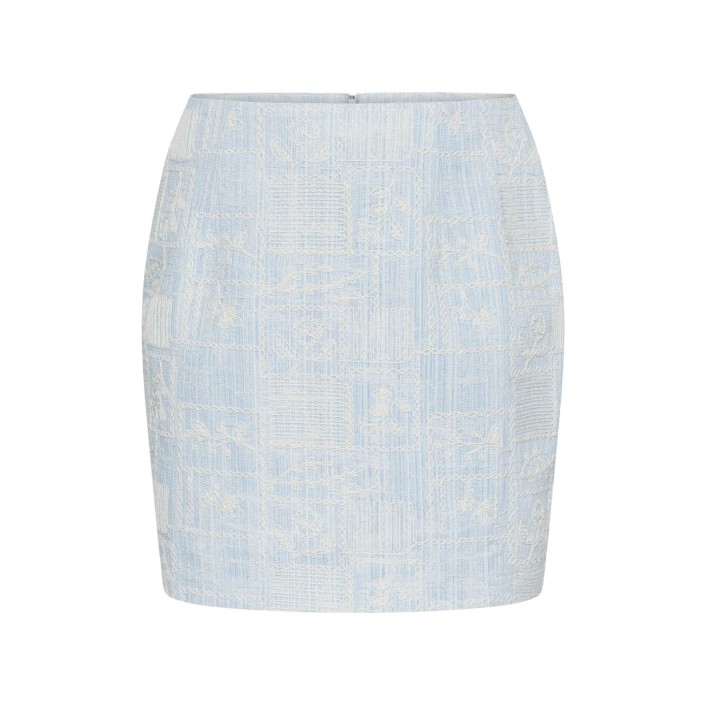 Sisters Point Newa Skirt denim/cream | Freewear Newa Skirt - www.freewear.nl - Freewear
