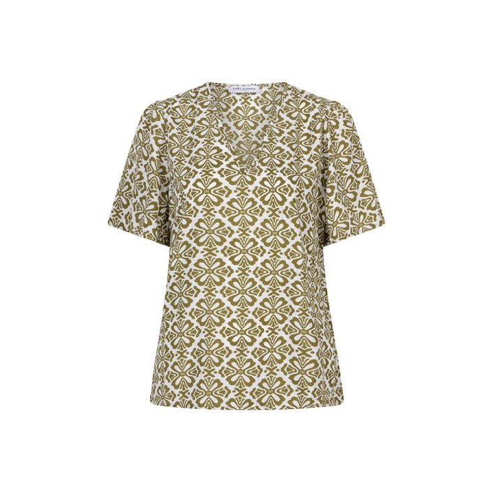 Lofty Manner Blouse Bella green element print | Freewear Blouse Bella - www.freewear.nl - Freewear