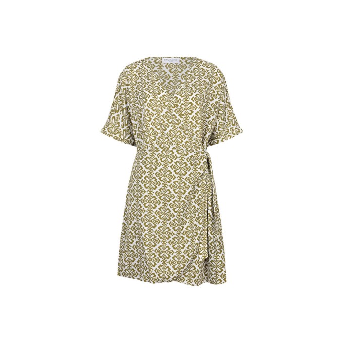 Lofty Manner Dress Gulia green element print | Freewear Dress Gulia - www.freewear.nl - Freewear