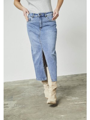Sisters Point Olia Skirt M. Blue wash | Freewear Olia Skirt - www.freewear.nl - Freewear