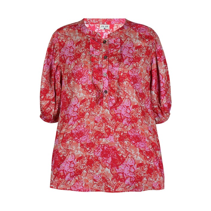 Ze-Ze Katlen Blouse coral poppy | Freewear Katlen Blouse - www.freewear.nl - Freewear