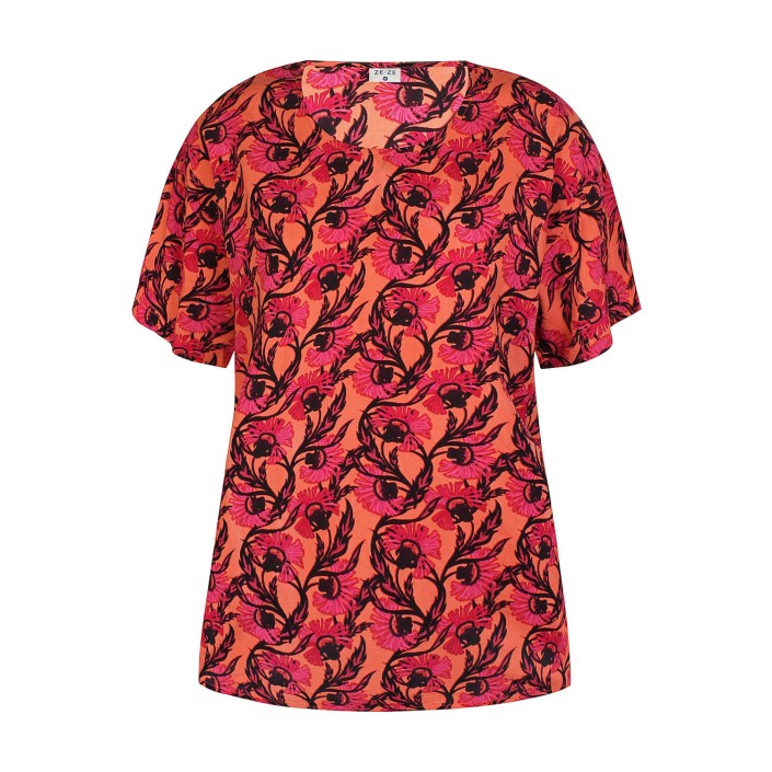 Ze-Ze Relly Blouse coral poppy | Freewear Relly Blouse - www.freewear.nl - Freewear