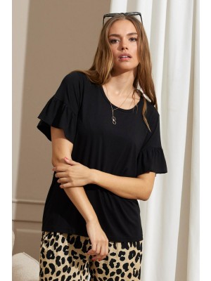 Ze-Ze Laila T-shirt black | Freewear Laila T-shirt - www.freewear.nl - Freewear
