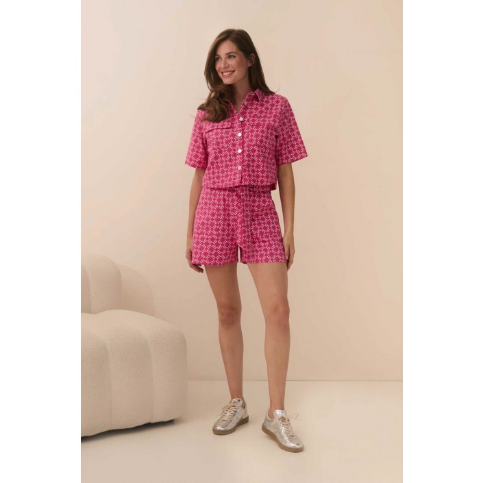 Lofty Manner Blouse Zarina pink denim | Freewear Blouse Zarina - www.freewear.nl - Freewear