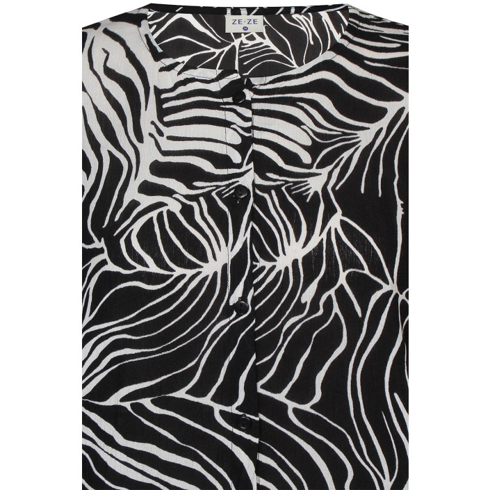 Ze-Ze Leafy Blouse black | Freewear Leafy Blouse - www.freewear.nl - Freewear