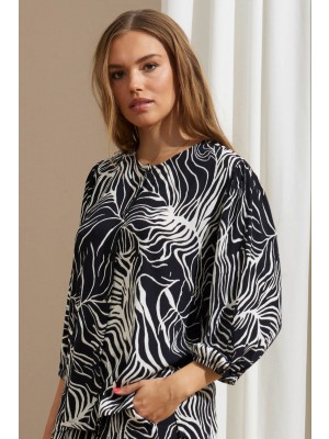 Ze-Ze Leafy Blouse black | Freewear Leafy Blouse - www.freewear.nl - Freewear