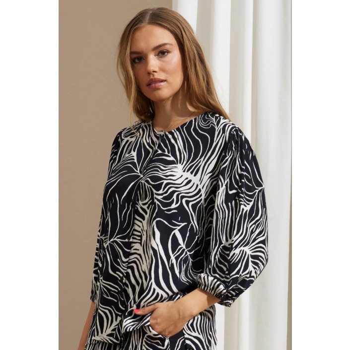 Ze-Ze Leafy Blouse black | Freewear Leafy Blouse - www.freewear.nl - Freewear