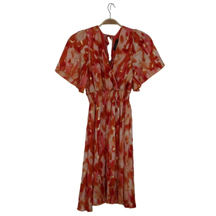 CM Mode Jurk print oranje | Freewear Jurk print - www.freewear.nl - Freewear