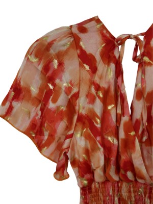CM Mode Jurk print oranje | Freewear Jurk print - www.freewear.nl - Freewear