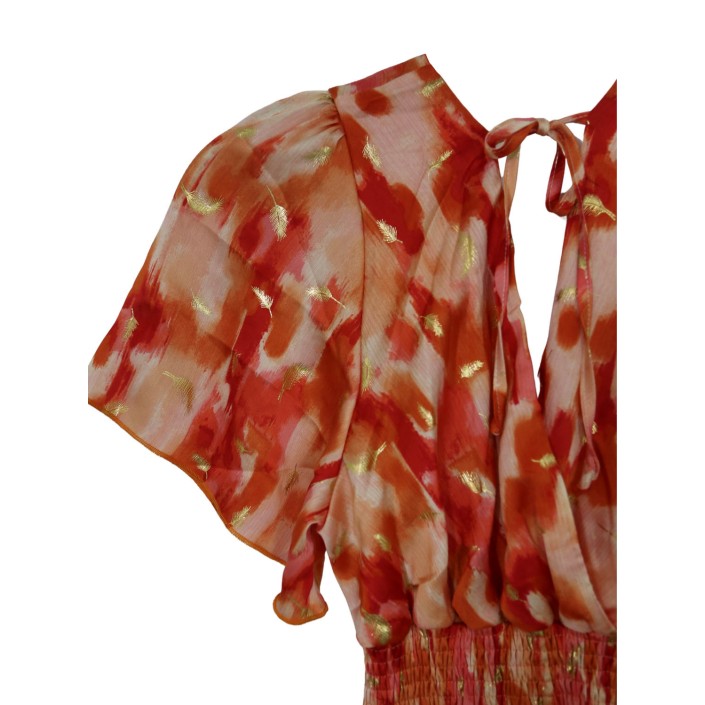 CM Mode Jurk print oranje | Freewear Jurk print - www.freewear.nl - Freewear