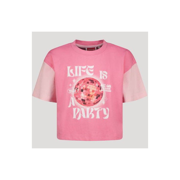 Vingino Harmony T-shirt km shimmer pink | Freewear Harmony T-shirt km - www.freewear.nl - Freewear