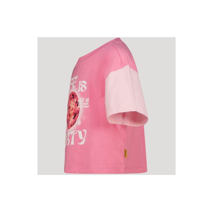 Vingino Harmony T-shirt km shimmer pink | Freewear Harmony T-shirt km - www.freewear.nl - Freewear
