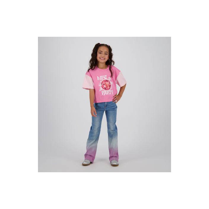 Vingino Harmony T-shirt km shimmer pink | Freewear Harmony T-shirt km - www.freewear.nl - Freewear