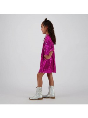 Vingino Pommely mini dress Shimmer pink | Freewear Pommely mini dress - www.freewear.nl - Freewear
