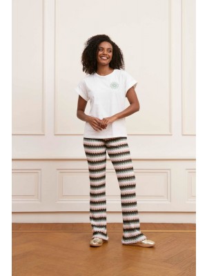 Lofty Manner T-shirt Lilou off white | Freewear T-shirt Lilou - www.freewear.nl - Freewear