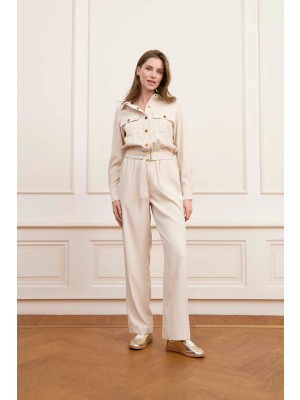 Lofty Manner Jumpsuit Marie off white | Freewear Jumpsuit Marie - www.freewear.nl - Freewear