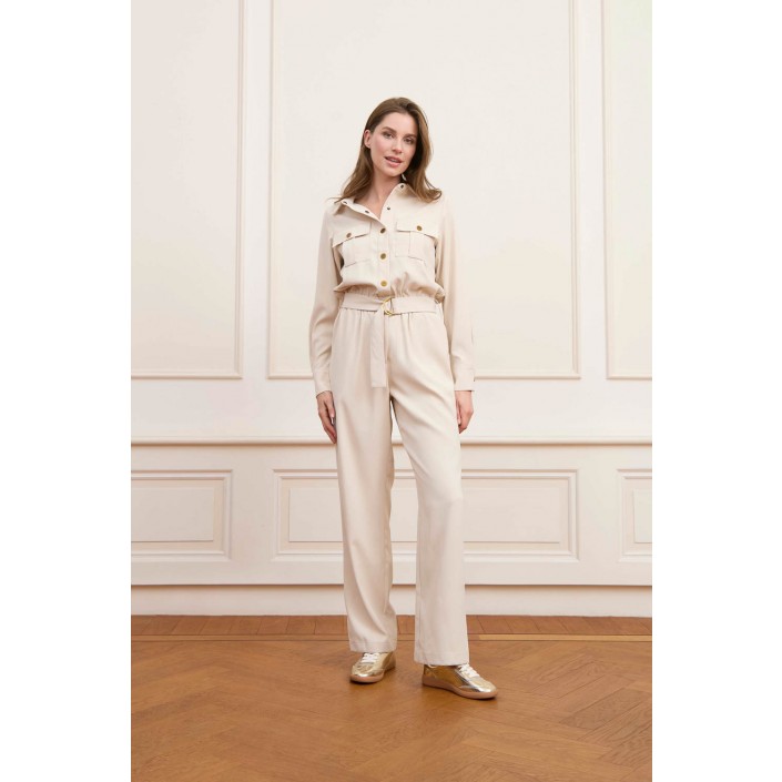 Lofty Manner Jumpsuit Marie off white | Freewear Jumpsuit Marie - www.freewear.nl - Freewear