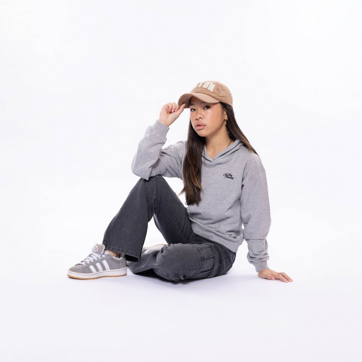 No Way Monday Ki Sweater with hood mid grey | Freewear Ki Sweater with hood - www.freewear.nl - Freewear