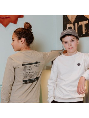 No Way Monday Ki T-shirt ls light grey | Freewear Ki T-shirt ls - www.freewear.nl - Freewear