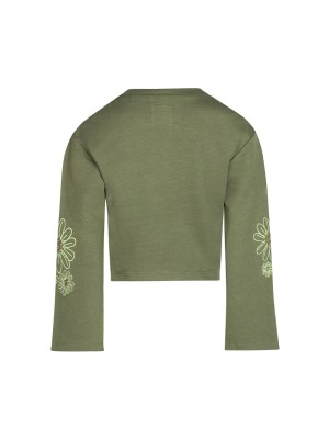 Koko Noko Ki Sweater dropped shoulder army green | Freewear Ki Sweater dropped shoulder - www.freewear.nl - Freewear