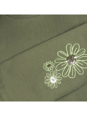 Koko Noko Ki Sweater dropped shoulder army green | Freewear Ki Sweater dropped shoulder - www.freewear.nl - Freewear