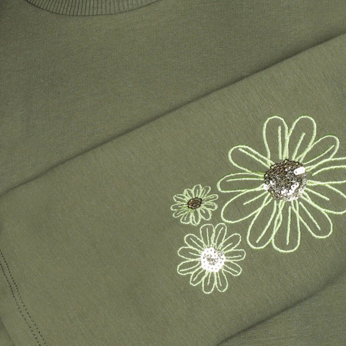 Koko Noko Ki Sweater dropped shoulder army green | Freewear Ki Sweater dropped shoulder - www.freewear.nl - Freewear