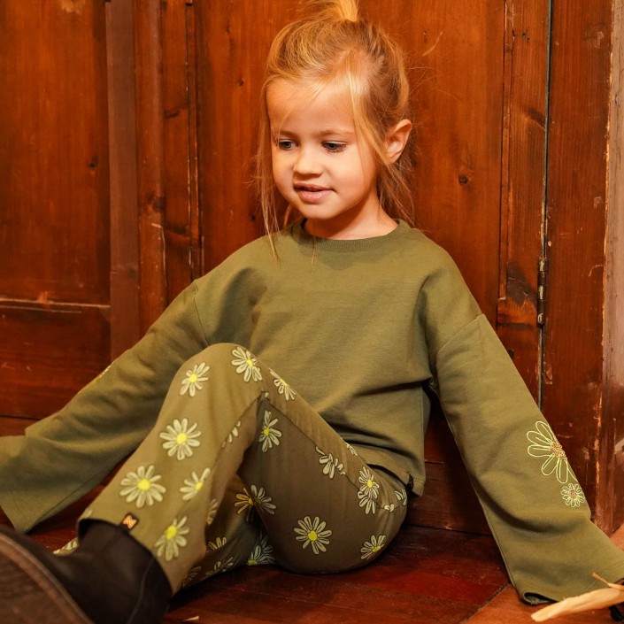 Koko Noko Ki Sweater dropped shoulder army green | Freewear Ki Sweater dropped shoulder - www.freewear.nl - Freewear