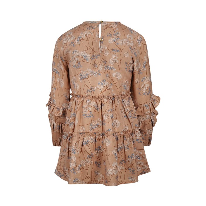 Koko Noko Ki Dress print caramel brown | Freewear Ki Dress print - www.freewear.nl - Freewear