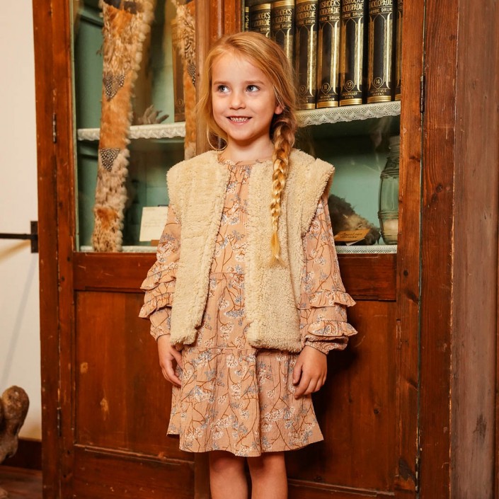 Koko Noko Ki Dress print caramel brown | Freewear Ki Dress print - www.freewear.nl - Freewear