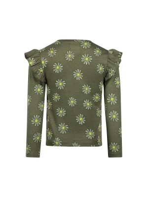 Koko Noko Ki T-shirt ls bloem army green | Freewear Ki T-shirt ls bloem - www.freewear.nl - Freewear