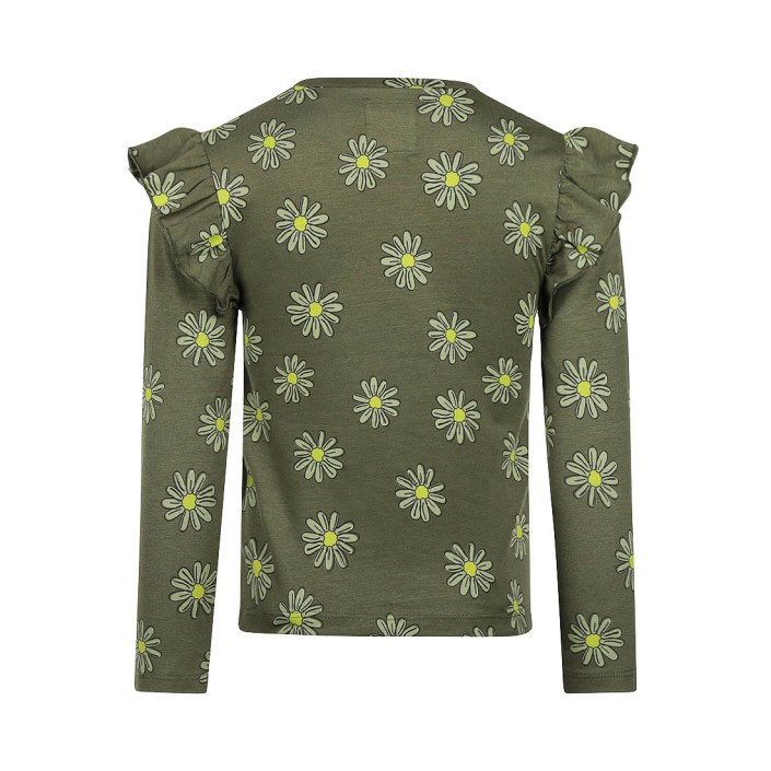 Koko Noko Ki T-shirt ls bloem army green | Freewear Ki T-shirt ls bloem - www.freewear.nl - Freewear