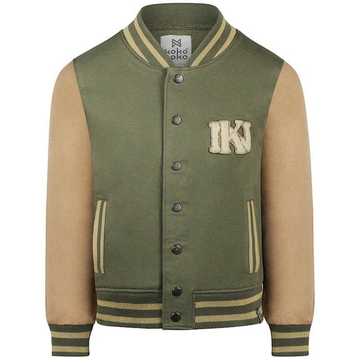 Koko Noko Ki Cardigan Baseball army green | Freewear Ki Cardigan Baseball - www.freewear.nl - Freewear