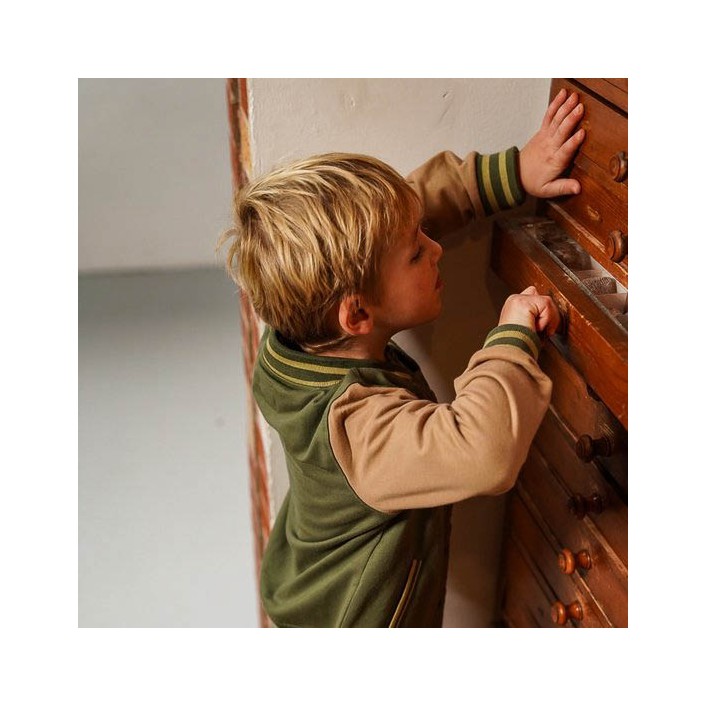 Koko Noko Ki Cardigan Baseball army green | Freewear Ki Cardigan Baseball - www.freewear.nl - Freewear