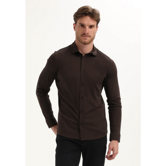 Gabbiano Premium Overhemd Oak Brown | Freewear Premium Overhemd - www.freewear.nl - Freewear