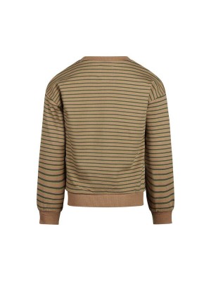 Koko Noko Ki Sweater dropped streep dark sand | Freewear Ki Sweater dropped streep - www.freewear.nl - Freewear