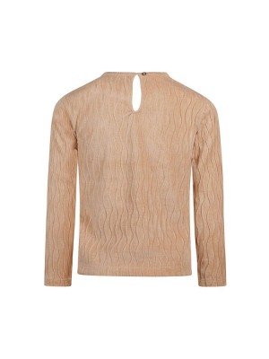 Koko Noko Ki T-shirt ls caramel brown | Freewear Ki T-shirt ls - www.freewear.nl - Freewear