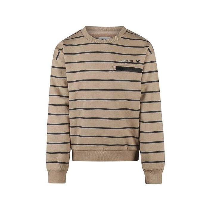 No Way Monday Ki Sweater streep light grey | Freewear Ki Sweater streep - www.freewear.nl - Freewear