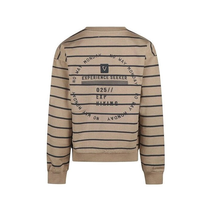 No Way Monday Ki Sweater streep light grey | Freewear Ki Sweater streep - www.freewear.nl - Freewear