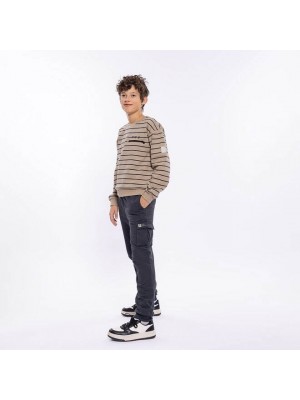 No Way Monday Ki Sweater streep light grey | Freewear Ki Sweater streep - www.freewear.nl - Freewear