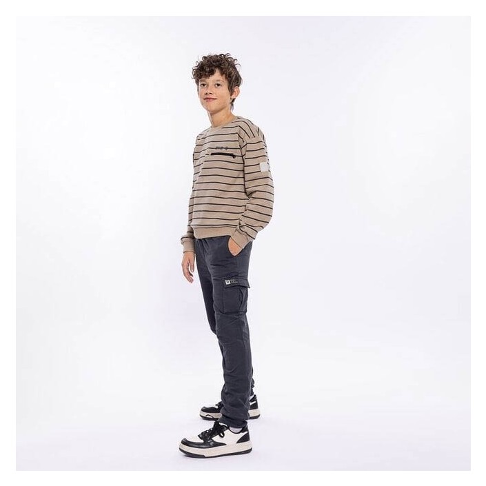 No Way Monday Ki Sweater streep light grey | Freewear Ki Sweater streep - www.freewear.nl - Freewear